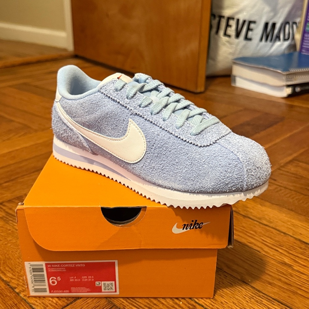 Nike Light Blue and White Cortez Sneakers